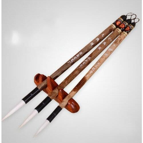 3Pcs Chinese Calligraphy Brushes Pen For Excellent Quality Woolen Hair Writing Brush Fit For Student School Craft Supplies