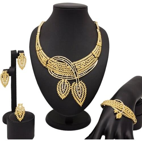 Dubai Bridal Jewelry Sets for Women Peacock Gold Necklace Earrings Fashion Charm African Wedding Nigeria Sets Jewelry