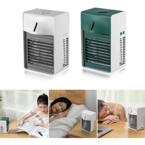 Summer USB Desk Mini Fan Portable Air Cooler Fan Air Conditioner Desktop Air Cooling Fan Humidifier Purifier For Office Bedroom