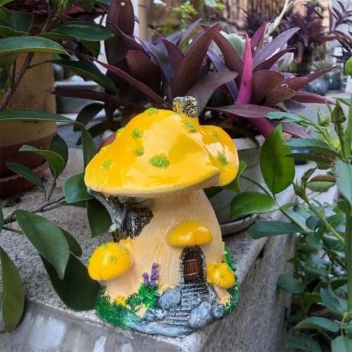 Mini Mushroom House Landscape House Fairy-tale Garden Renovation Resin Crafts Decoration Miniature Fairy-tale Garden Decorations