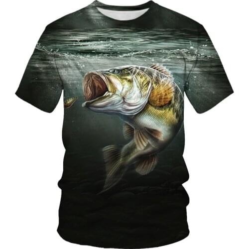 2021 Summer Hot Fishing mens 3D T-shirts Weekend leisure fishing Print t-shirt short-sleeved O-neck oversized tshirt