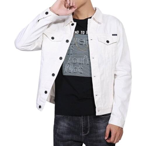 Mcikkny Men Cargo Casual Denim Jackets Slim Solid Color Outwear Coats For Male Size M-3XL