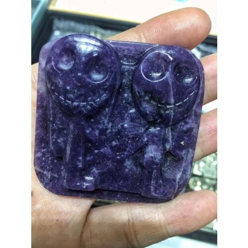 Natural crystal fluorite chalcopyrite stone married ghost bride decorations collection carving pendant
