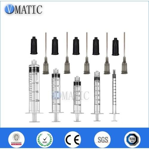 Free Shipping Plastic Dispensing Manual Syringe 1/3/5/10/20cc/ml With 16G 1.5'' 1-1/2 Inch Tubing Length Dispensing Needle Tips