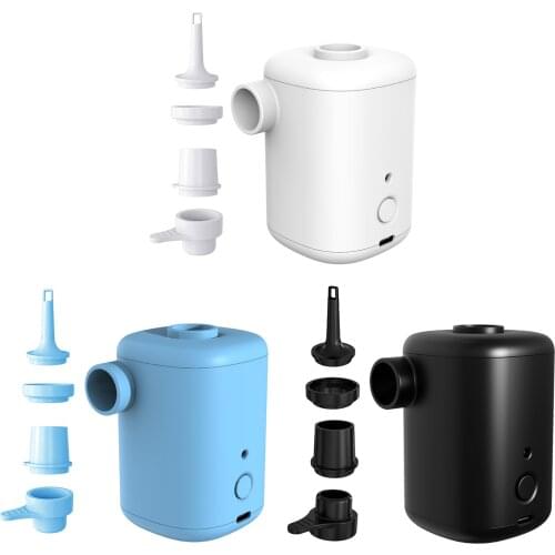 Portable USB Rechargeable Electric Air Pump Inflator Deflator with 4 Nozzles for Inflatable Pool Ring Mattress Vaccum Bags