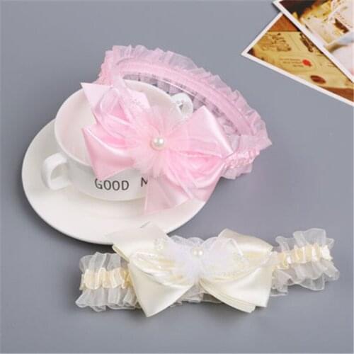 10pcs Newborn Lace bowknot Headband Baby Girls Flower Lace Hair Bands Headwear Photography Props Child Kids Hair accessories