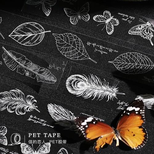 Plants Butterfly Vintage Washi Tape Wide Retro Masking Decorative Tape for Diy Scrapbooking Crafts Journal Gift Wrapping