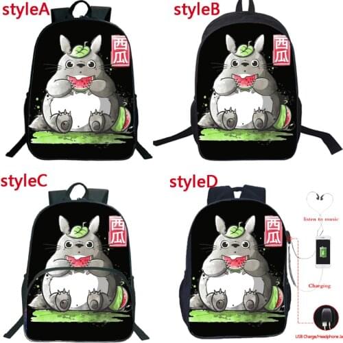 High Quality 4 Styles Totoro Backpack Boys Girls School Bag Students Bookbag Kids Cartoon Primary Rucksack Teens Travel Bag Gift