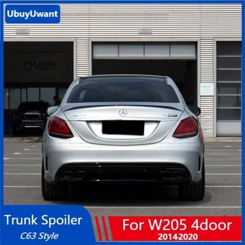 UBUYWUANT Rear Trunk Spoiler For Mercedes W205 Spoiler 4Door Sedan C63 C43 Style C180 C200 C260 ABS Plastic Tail Wing Decoration