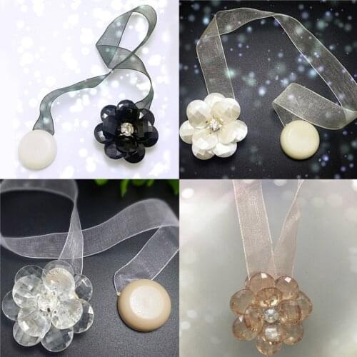 Curtain Clips Magnet Portable Flower Shape Window Holder 1Pcs Curtains Window Decor Magnetic Tiebacks Curtain Buckle