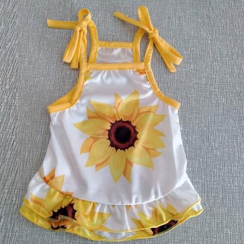 Dog Floral Big Bow Sleeveless Dresses Pet Dog Wedding Dress For Chihuahua Pug Yorkie Clothing Puppy Cats Supplies Home Pet Dogs