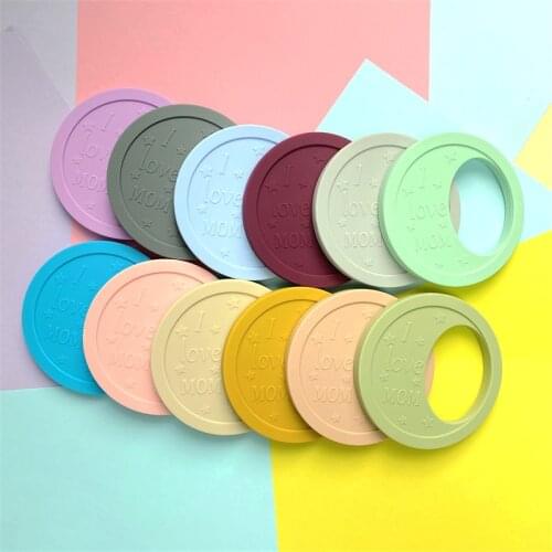 1PCS Round Moon Shape Cartoon Silicone Baby Teething Ring Food Grade Baby Beads Toys For Pacifier Chain Necklace DIY Accessories