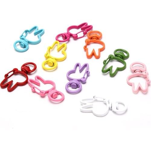 10PCS Colorful Enameled Moon Star Heart Lobster Clasp Keychain Key Chains Rings Hook Dog Buckle Keyrings