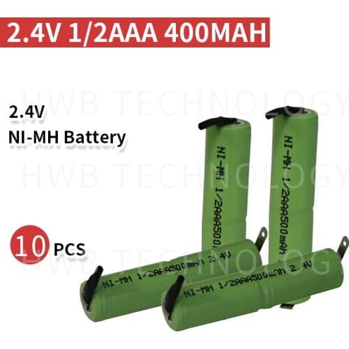 10 PCS/lot Original New KX 2.4V 1/2AAA 400mAh Ni-MH Rechargeable Battery Ni-MH 1/2 AAA Batteries With Pins Free Shipping