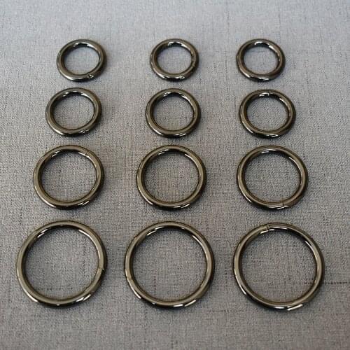 100 Pcs/Lot 15mm 20mm 25mm 32mm O Ring Metal Buckle for Handbag Strap Dog Chain Webbing Snap Clasps Purse Bag Handle OR69506