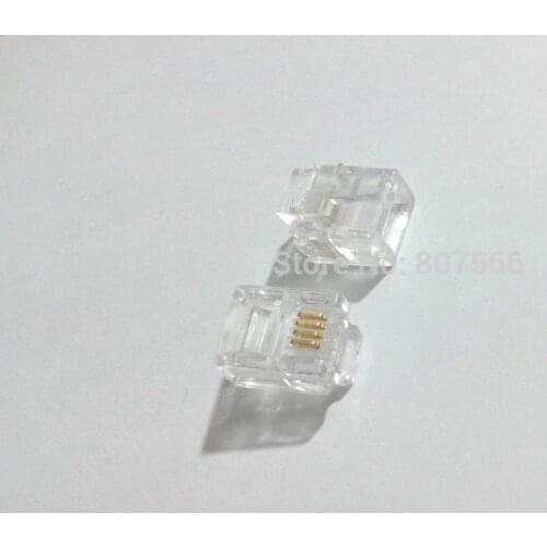1000pcs RJ11 Modular ADAPTER Plug Telephone Line Network Cable 6P4C New