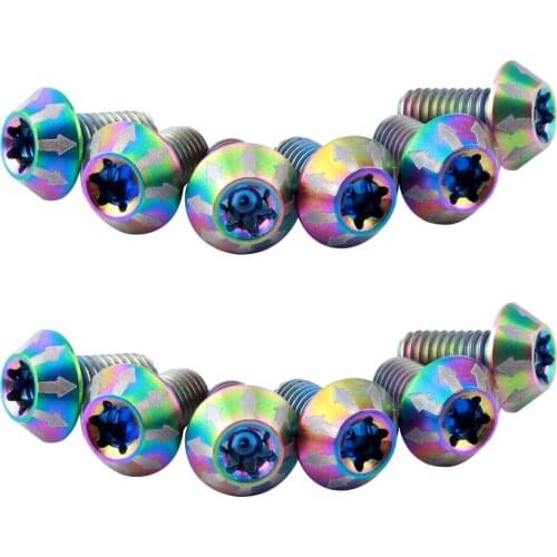 12pcs M5 X 14mm Bike Titanium Ti Disc Brake Rotor Mount Screw