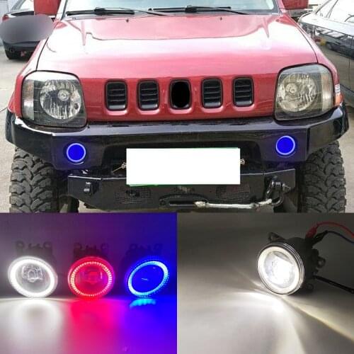 2 Functions For Suzuki Jimny 2007-2016 Auto LED DRL Daytime Running Light Car Angel Eyes Fog Lamp Foglight