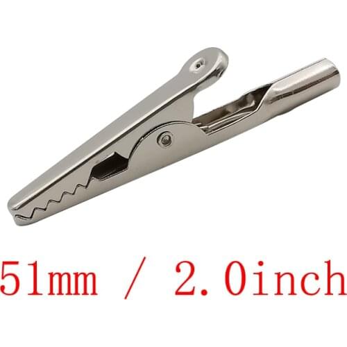 20/10Pcs Length 51mm 10A Metal Alligator Clips Crocodile Clamps Battery Clip Cable Lead Test Clips