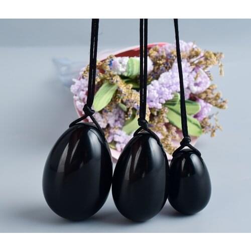 3pcs Black Obsidian Yoni Egg crystal Kegel Exercise Egg Health Care Pelvic Floor Muscles Vaginal Benwa Ball