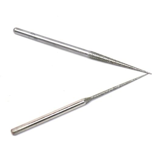 Top Quality 4Pcs 3mm Shank Longer Pointed Needle Diamond Grinding Head 1.5mm 3mm Head Roraty Tool For Dremel Accessories New Hot