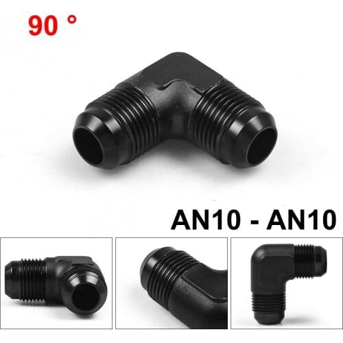 AN10 10-AN Male to 10AN AN-10 Male 90 Degree Flare Swivel Fitting Adapter BLACK TT102206