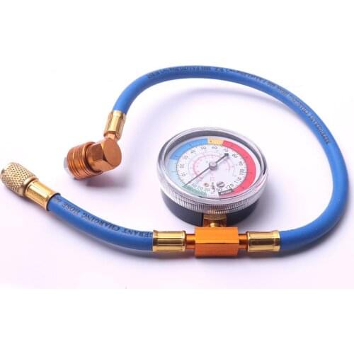 Car Air-Conditioning Refrigerant R134A R12 R22 Recharge Hose&Low Pressure Gauge&Safety Valve Bottle Opener&1/4 '' Converter