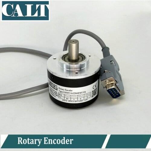 CALT 2500 pulse optic linear encoder 10mm solid shaft rotary encoder with PC socket 9 pin connector