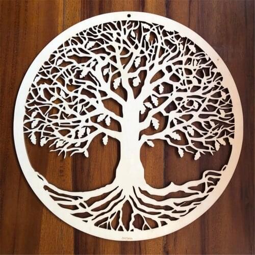 Tree of Life Wood Wall Hanging Laser Cut Wooden Wall Art Sacred Geometry Yoga Studio Unique Handmade Spiritual Gift Home Decor