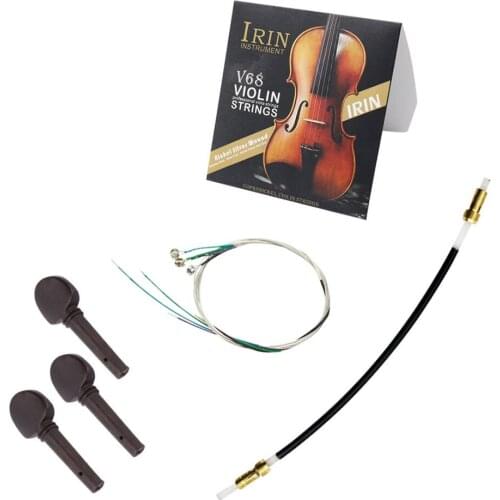 DIY Violin Alloy Strings E-A-D-G+Ebony Tuning Pegs+Nylon End Rope Violin Accessory