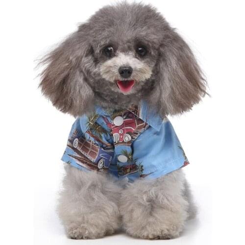 Pet Hawaiian Styles Summer Clothes Pet Short Sleeve Dog T-shirt Nice Floral Printed Beach Casual Pet Shirt Dog Cat Blouse