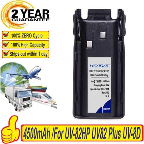 Top Brand 100% New 4500mAh BL-8 Battery for Baofeng uv-82 UV-82HP UV82 Plus UV-8D UV-82WX UV-89 UV 82 Walkie Talkie Batteries