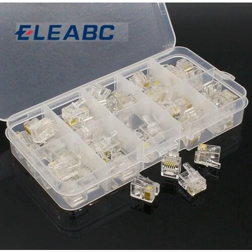 50 pcs RJ11 6P6C Modular Jack Network Male Plugs, 6 Pin, Telephone Connector