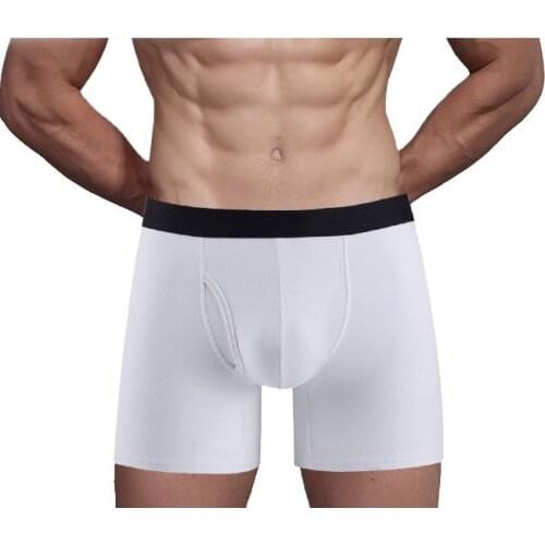 Mens Long Boxer Sexy Men Panties Breathable Man Underwear Male Underpants Comfortable Soft Cotton Boxershorts Shorts