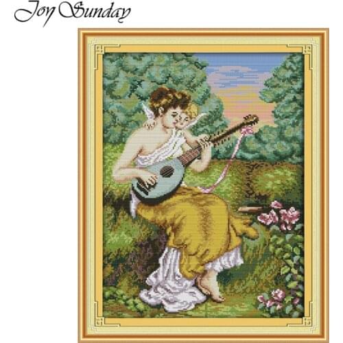 Pipa Girl Cross Stitch Patterns 14CT 11CT Aries Beauty Cotton Thread Painting DIY Handwork Embroidery Kits DMC Needlework Sets