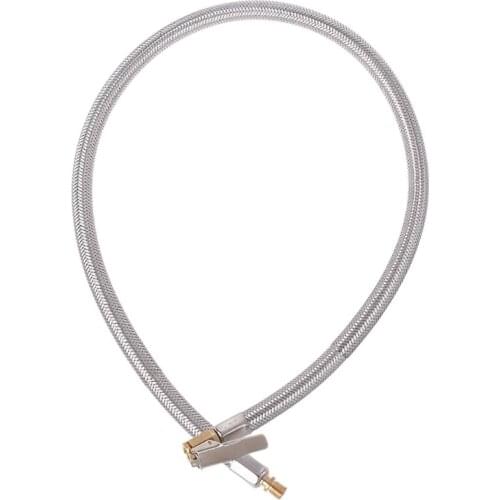 Standard Tire Inflator Pump Hose Air Chuck Inflator Compressor Pump Extension Hose Steel Tube for Car Bike M89B