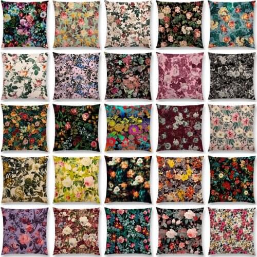 Dream Abstract Exotic Floral Garden Classic Flower Butterfly Jungle Sofa Throw Pillow Cushion Cover 45x45 Polyester Linen