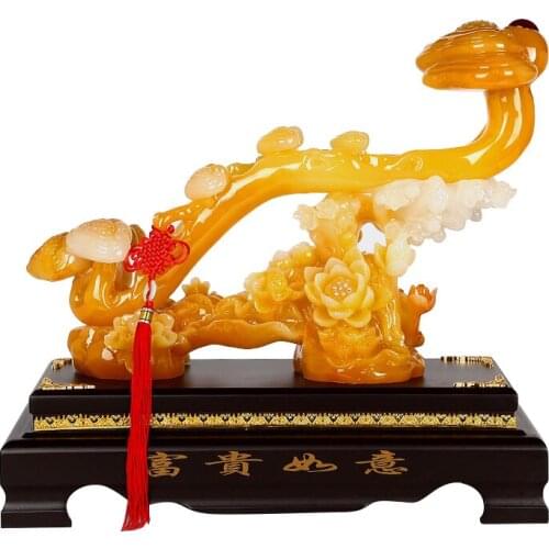 Jade Ruyi Ornaments Large And Small Entrance Crafts Living Room Tv Wine Cabinet Office Desk Lucky Decoration Gifts Home Decor