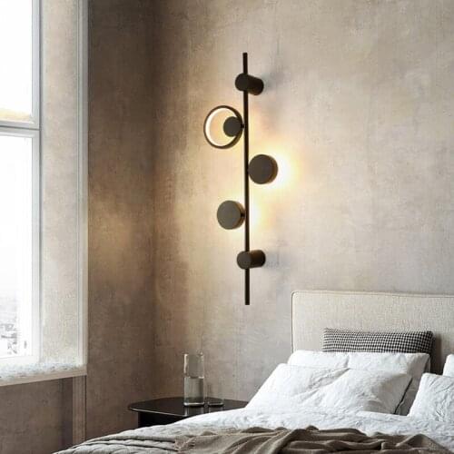 Nordic Line Art Led Wall Lamps Modern Living Room Background Decor Wall Lights Industrial Retro Loft Iron Art Decor Wall Sconce