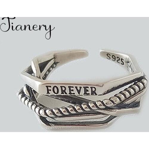 New Gothic Men Letter Rings For Women Jewelry Birthday Gift Romantic Wedding Engagement Drop Shipping 2021