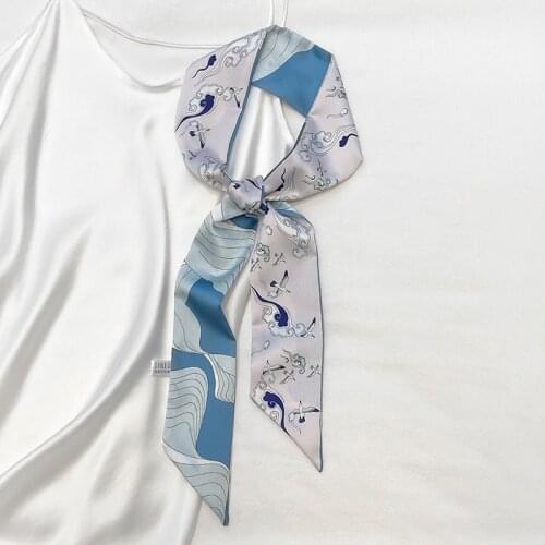 Korean Style New Thin Long Scarf Womens Spring Autumn Decorative Neckerchief Hair Band Tie Bag Waistband Ribbon women scarf