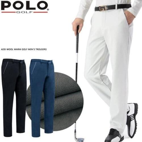 Autumn Winter Golf Mens Pants Straight Slim Trousers Male Fleece keep warm Elastic Solid Color Golf sportswear Pants size30-38