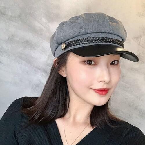 Autumn fashion Cotton women hat British style warm retro newsboy caps military octagonal cap female visor caps