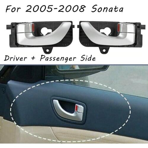 Front Left + Right Side Interior Inner Door Handle for 2005-2008 Hyundai Sonata Driver + Passenger Side