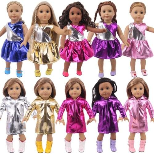 Doll Raincoat American Sequin Colorful Clothes Shoes Boots For 18 Inch American&43 Cm Baby New Born Doll Generation Girl`Toy DIY
