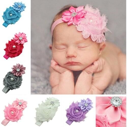 Baby Girl Headbands Flower Hair Band Sweet Kids Hair Band Accessories Chiffon Headband Flower Headband Dropship TXTB1