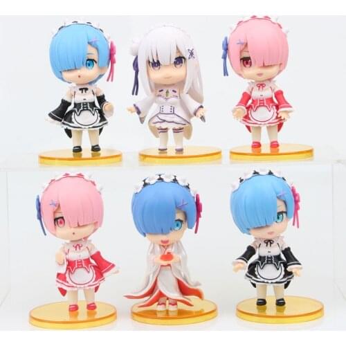 Rem Anime Re: Starting Life In A Different World From Zero Ram Rem Emilia Beatrice Felix PVC Figures Collectible Toys Dolls