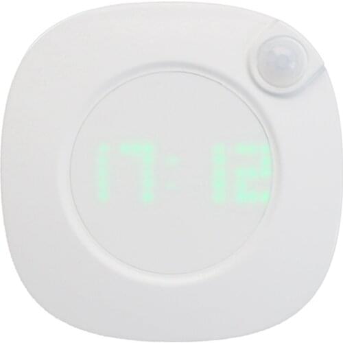 Smart Sensor Wall Clock with LED Lights , USB / AAA Battery Powered 2 Colors Night Home Clock , LEDs for Bedroom Toilet