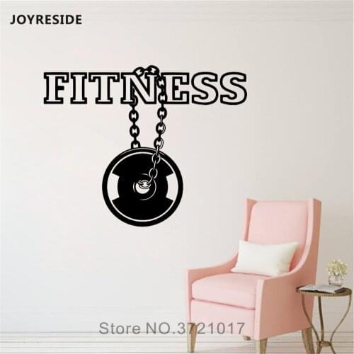 JOYRESIDE Fitness Center Wall Sticker Decor Sport Quote Decals Vinyl Gym Home Bedroom Living room Interior Design Art MuralA1292