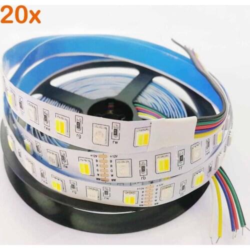 FREE DHL 100m/lot DC12V/24V 12mm width PCB High Bright Korea Chip 300LED IP20/IP67 5050SMD CW+WW RGBW RGBWW LED Strip light